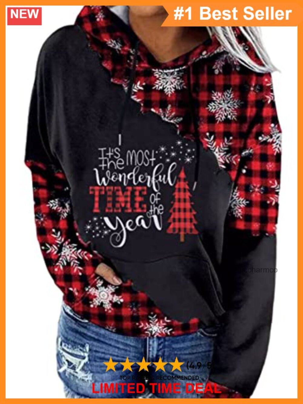 Womens Christmas Sweatshirt Snowflake Color Block Pullover Top